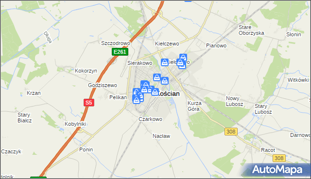 mapa Kościan, Kościan na mapie Targeo