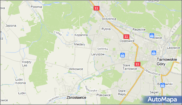 mapa Laryszów, Laryszów na mapie Targeo