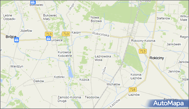 mapa Łaznowska Wola, Łaznowska Wola na mapie Targeo