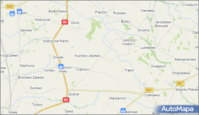 mapa Leszczyn Szlachecki, Leszczyn Szlachecki na mapie Targeo