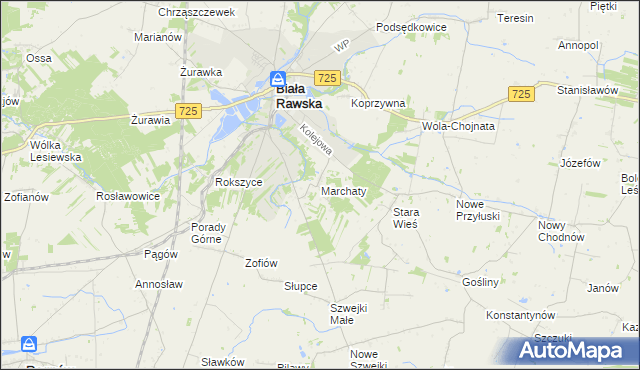 mapa Marchaty, Marchaty na mapie Targeo