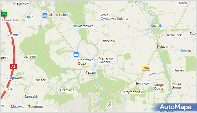 mapa Marianów Kołacki, Marianów Kołacki na mapie Targeo