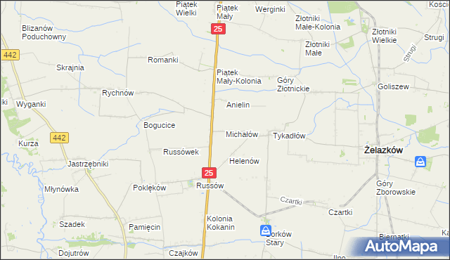 mapa Michałów gmina Żelazków, Michałów gmina Żelazków na mapie Targeo