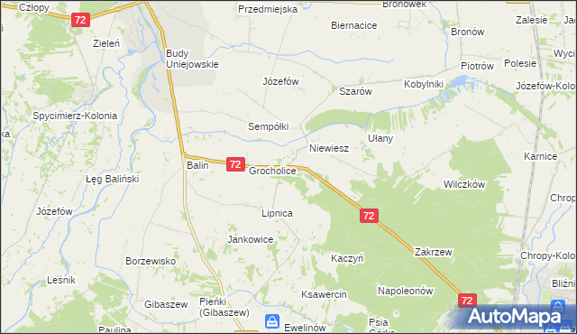 mapa Niewiesz-Kolonia, Niewiesz-Kolonia na mapie Targeo