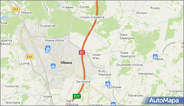 mapa Nowa Wieś gmina Szydłowo, Nowa Wieś gmina Szydłowo na mapie Targeo