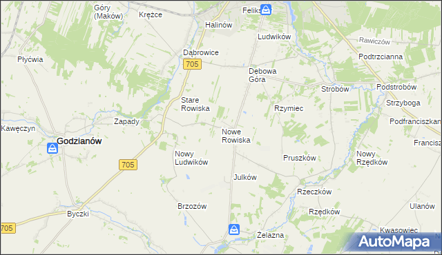 mapa Nowe Rowiska, Nowe Rowiska na mapie Targeo