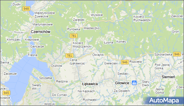 mapa Okrajnik, Okrajnik na mapie Targeo