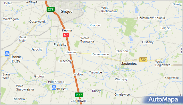 mapa Pabierowice, Pabierowice na mapie Targeo