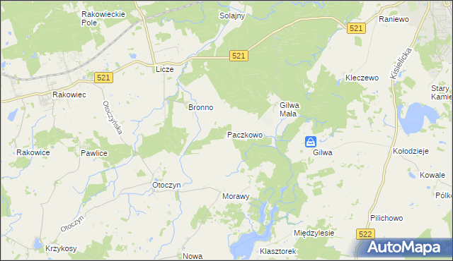 mapa Paczkowo gmina Kwidzyn, Paczkowo gmina Kwidzyn na mapie Targeo