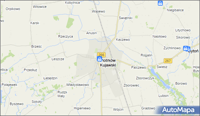 mapa Piotrków Kujawski, Piotrków Kujawski na mapie Targeo