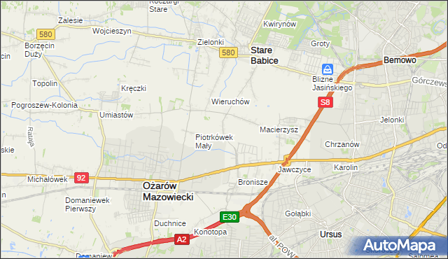 mapa Piotrkówek Duży, Piotrkówek Duży na mapie Targeo