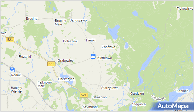 mapa Piotrkowo gmina Susz, Piotrkowo gmina Susz na mapie Targeo