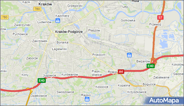 mapa Prokocim, Prokocim na mapie Targeo