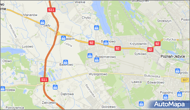 mapa Przeźmierowo, Przeźmierowo na mapie Targeo