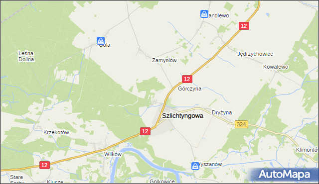 mapa Puszcza gmina Szlichtyngowa, Puszcza gmina Szlichtyngowa na mapie Targeo