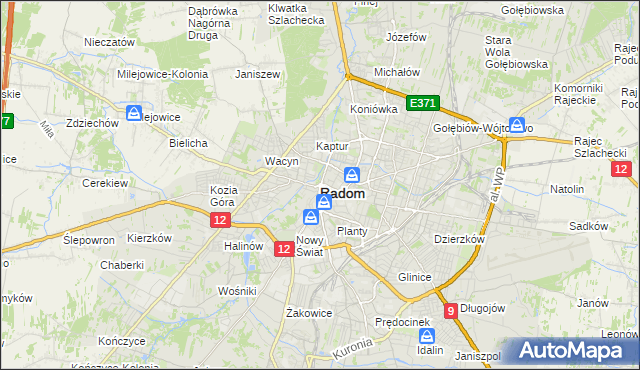 mapa Radomia, Radom na mapie Targeo