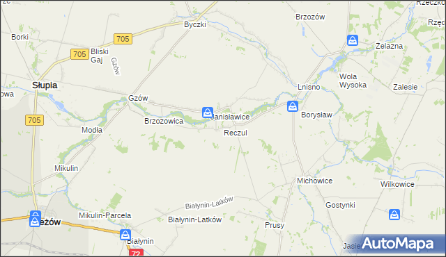 mapa Reczul, Reczul na mapie Targeo