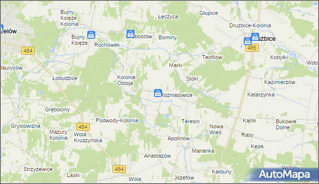 mapa Rożniatowice, Rożniatowice na mapie Targeo