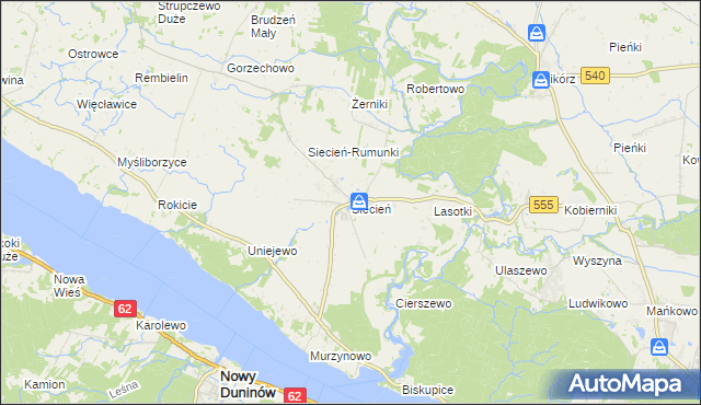 mapa Siecień, Siecień na mapie Targeo