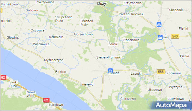 mapa Siecień-Rumunki, Siecień-Rumunki na mapie Targeo