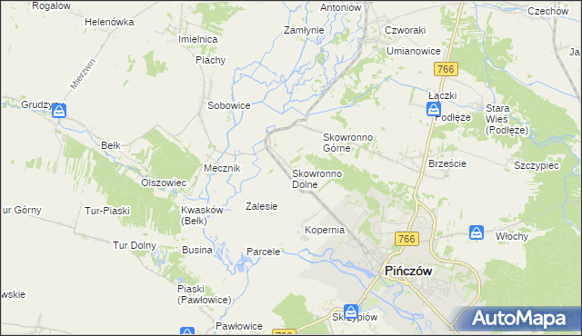 mapa Skowronno Dolne, Skowronno Dolne na mapie Targeo