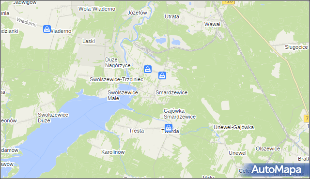 mapa Smardzewice, Smardzewice na mapie Targeo