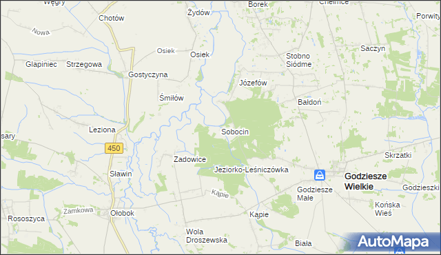 mapa Sobocin, Sobocin na mapie Targeo