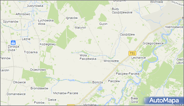 mapa Stare Biskupice gmina Warka, Stare Biskupice gmina Warka na mapie Targeo