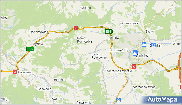 mapa Stare Rochowice, Stare Rochowice na mapie Targeo