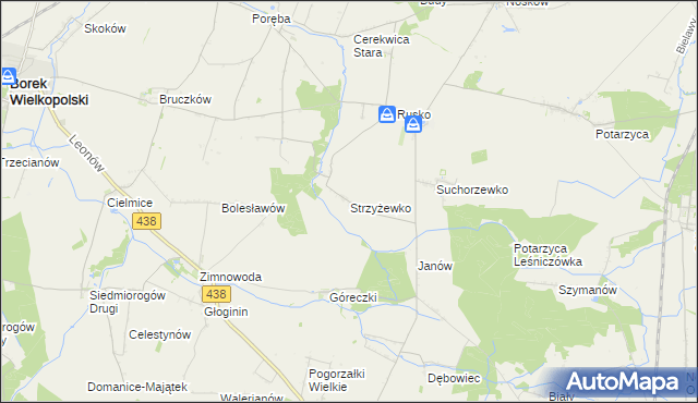 mapa Strzyżewko, Strzyżewko na mapie Targeo