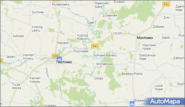 mapa Sulkowo-Bariany, Sulkowo-Bariany na mapie Targeo