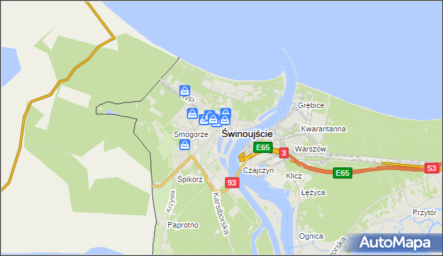 mapa Świnoujście, Świnoujście na mapie Targeo