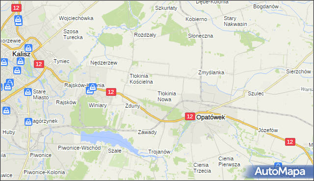 mapa Tłokinia Nowa, Tłokinia Nowa na mapie Targeo