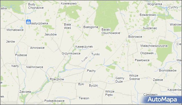 mapa Tuniki, Tuniki na mapie Targeo