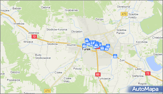 mapa Turka, Turek na mapie Targeo