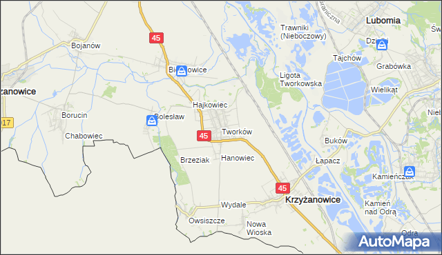 mapa Tworków, Tworków na mapie Targeo