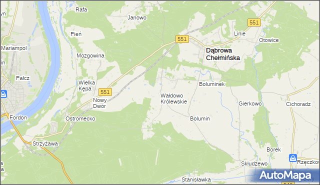 mapa Wałdowo Królewskie, Wałdowo Królewskie na mapie Targeo