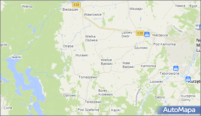 mapa Wielkie Bałówki, Wielkie Bałówki na mapie Targeo