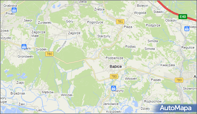 mapa Wygiełzów gmina Babice, Wygiełzów gmina Babice na mapie Targeo