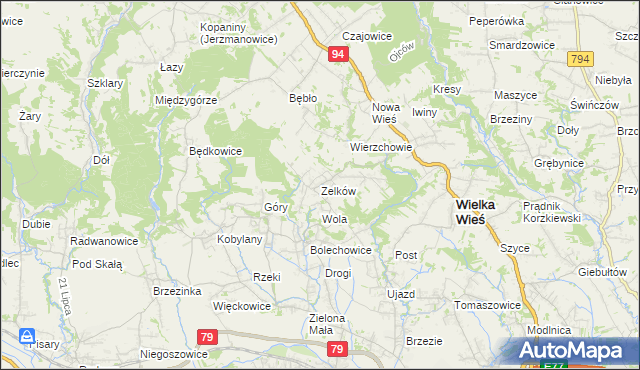 mapa Zelków, Zelków na mapie Targeo