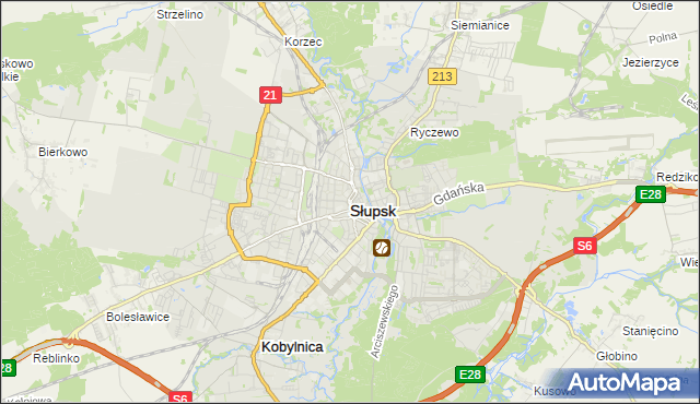 mapa Słupska, Słupsk na mapie Targeo