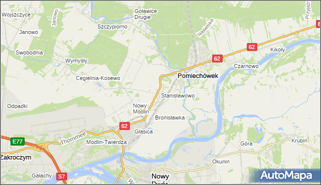 mapa Stanisławowo gmina Pomiechówek, Stanisławowo gmina Pomiechówek na mapie Targeo
