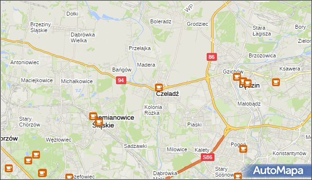 mapa Czeladź, Czeladź na mapie Targeo