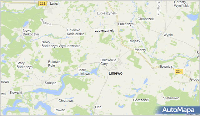 mapa Liniewskie Góry, Liniewskie Góry na mapie Targeo