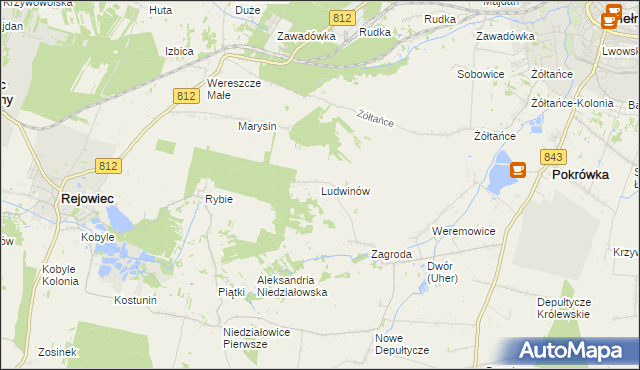 mapa Ludwinów gmina Chełm, Ludwinów gmina Chełm na mapie Targeo