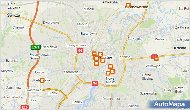 mapa Rzeszów, Rzeszów na mapie Targeo