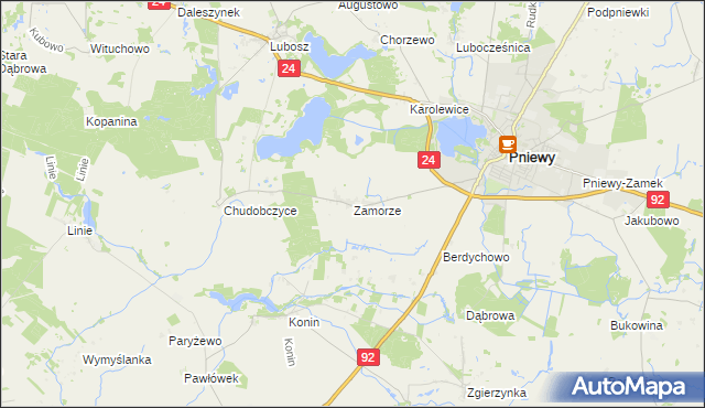 mapa Zamorze, Zamorze na mapie Targeo