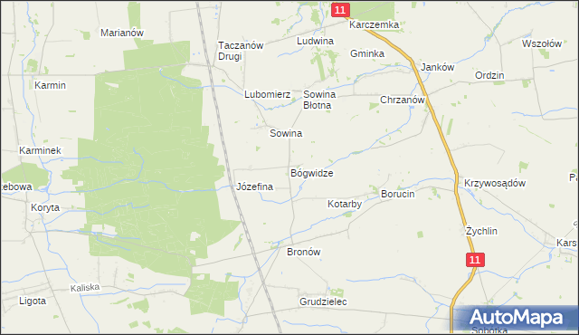 mapa Bógwidze, Bógwidze na mapie Targeo