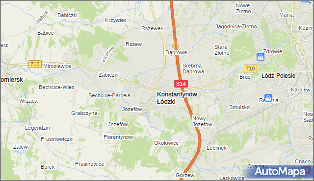 mapa Konstantynów Łódzki, Konstantynów Łódzki na mapie Targeo