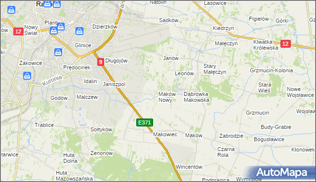 mapa Maków Nowy, Maków Nowy na mapie Targeo